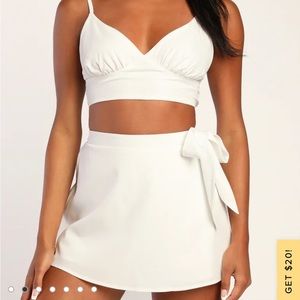 Lulus white two piece skort set
